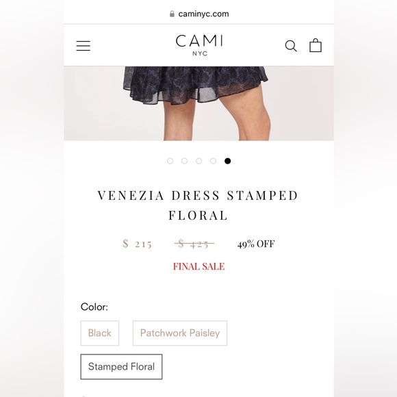 NWT CAMI NYC VENEZIA FLORAL DRESS SZ LARGE - Picture 4 of 4